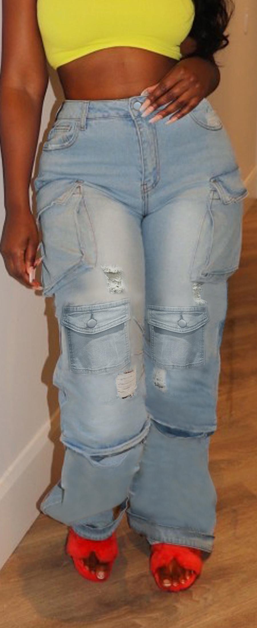Pantalones vaqueros TECCULI Y2K de algodón con múltiples bolsillos, pierna recta, estilo cargo industrial, holgados, de pierna ancha, para festivales de música