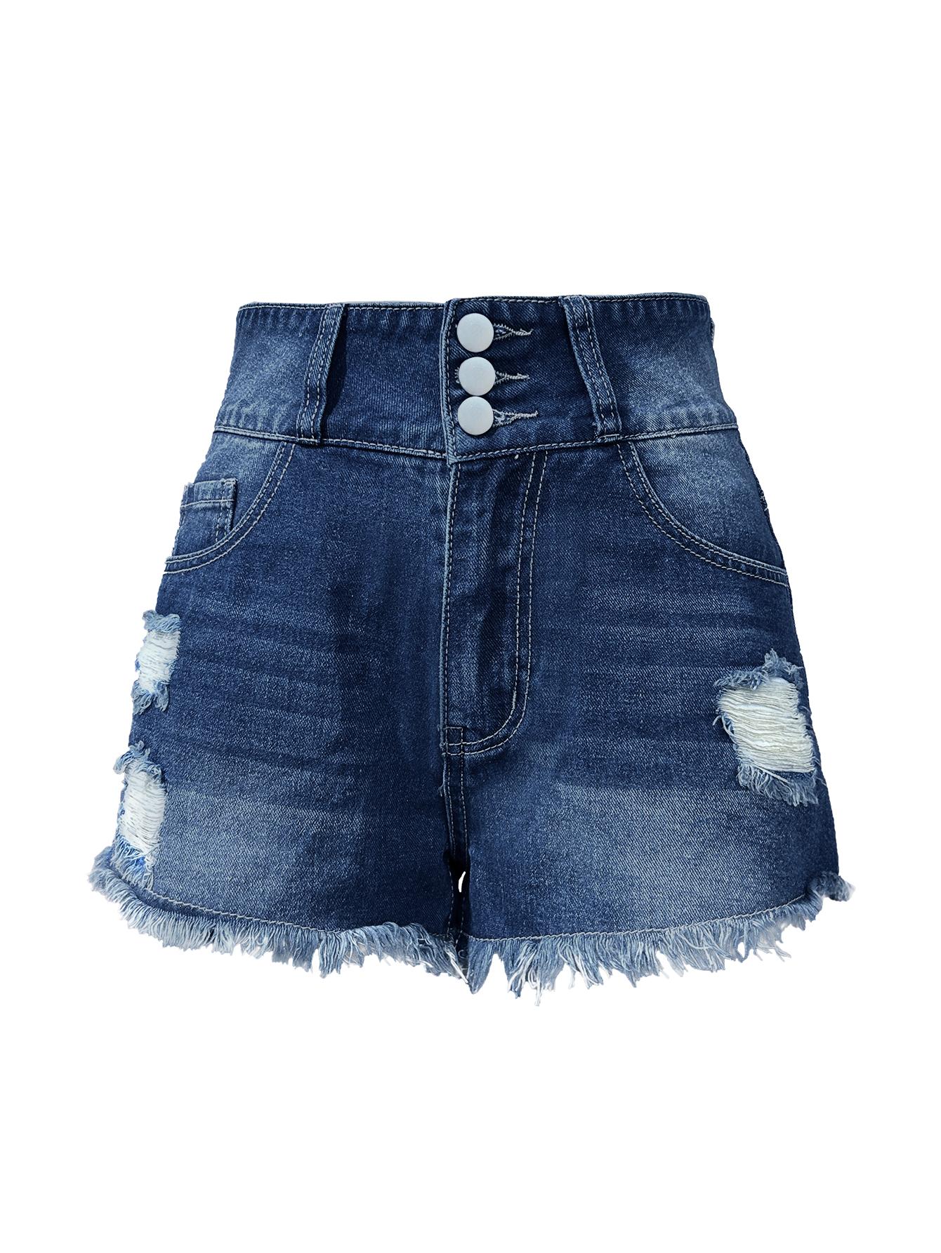 TECCULI MOD - Shorts vaqueros desgastados de talla grande para mujer, shorts de talla grande, conjuntos de verano para mujer, para el 4 de julio, shorts vaqueros, conjuntos para vacaciones en la playa