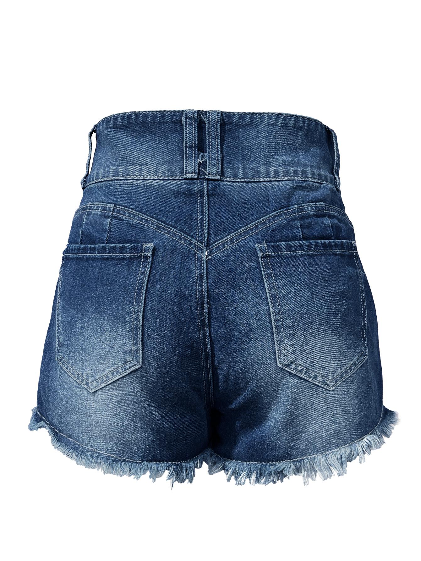 TECCULI MOD - Shorts vaqueros desgastados de talla grande para mujer, shorts de talla grande, conjuntos de verano para mujer, para el 4 de julio, shorts vaqueros, conjuntos para vacaciones en la playa