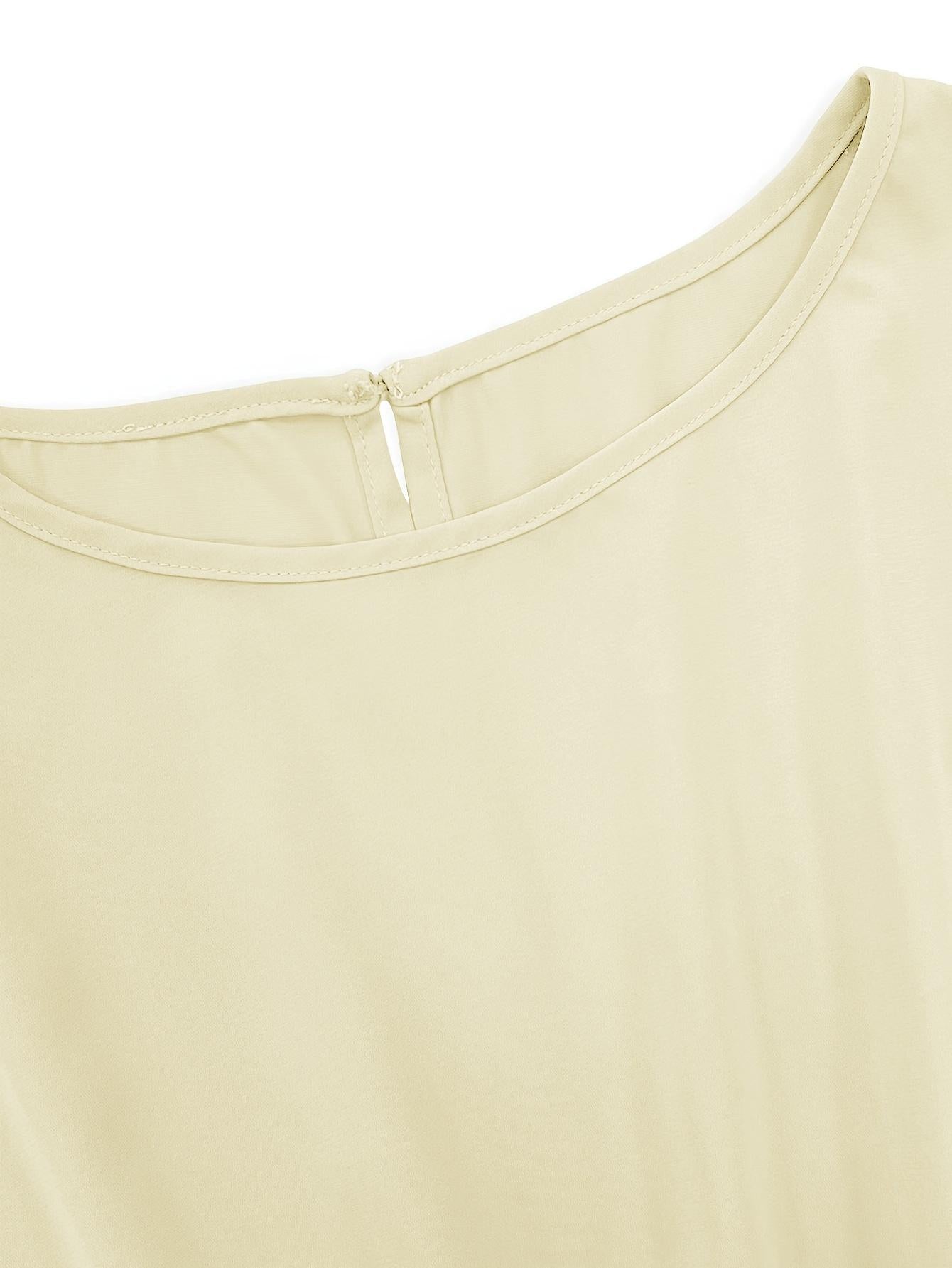 Mono informal verde claro TECCULI para mujer con lazo en la cintura. Manga corta, corte holgado, cuello redondo. Perfecto para vacaciones de primavera/verano, citas y desplazamientos. Conjunto de vacaciones, corte holgado, tejido texturizado.