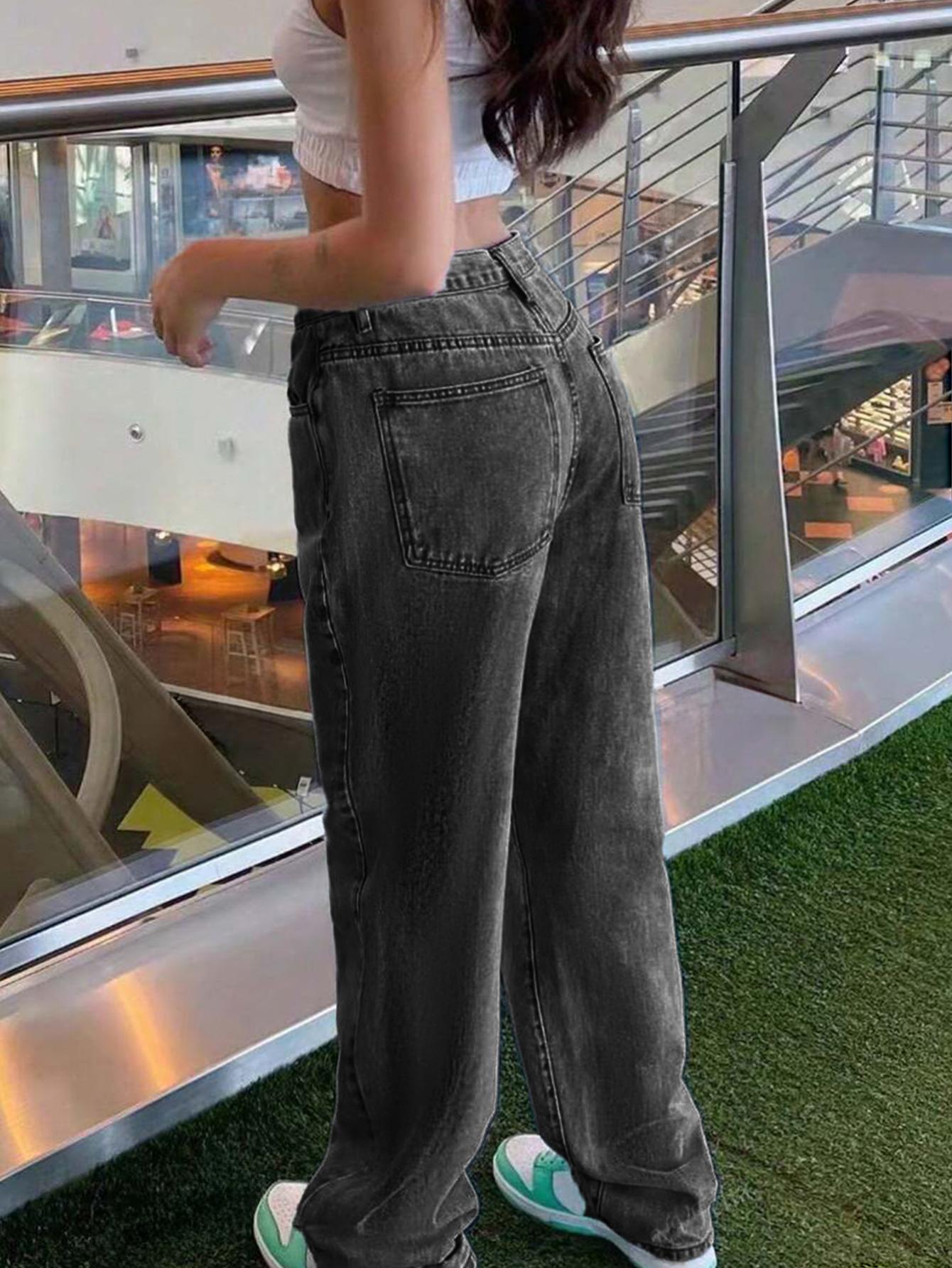 Pantalones rectos casuales TECCULI 2025, populares en Europa y América, combinables con todo, versátiles para primavera/otoño.