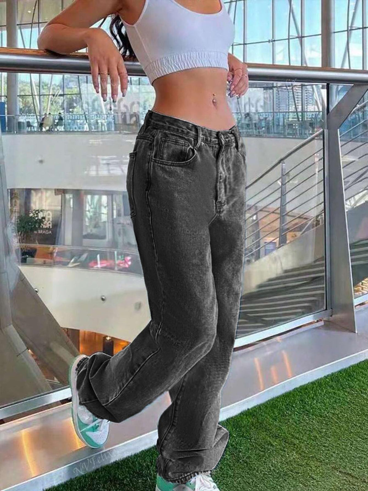 Pantalones rectos casuales TECCULI 2025, populares en Europa y América, combinables con todo, versátiles para primavera/otoño.
