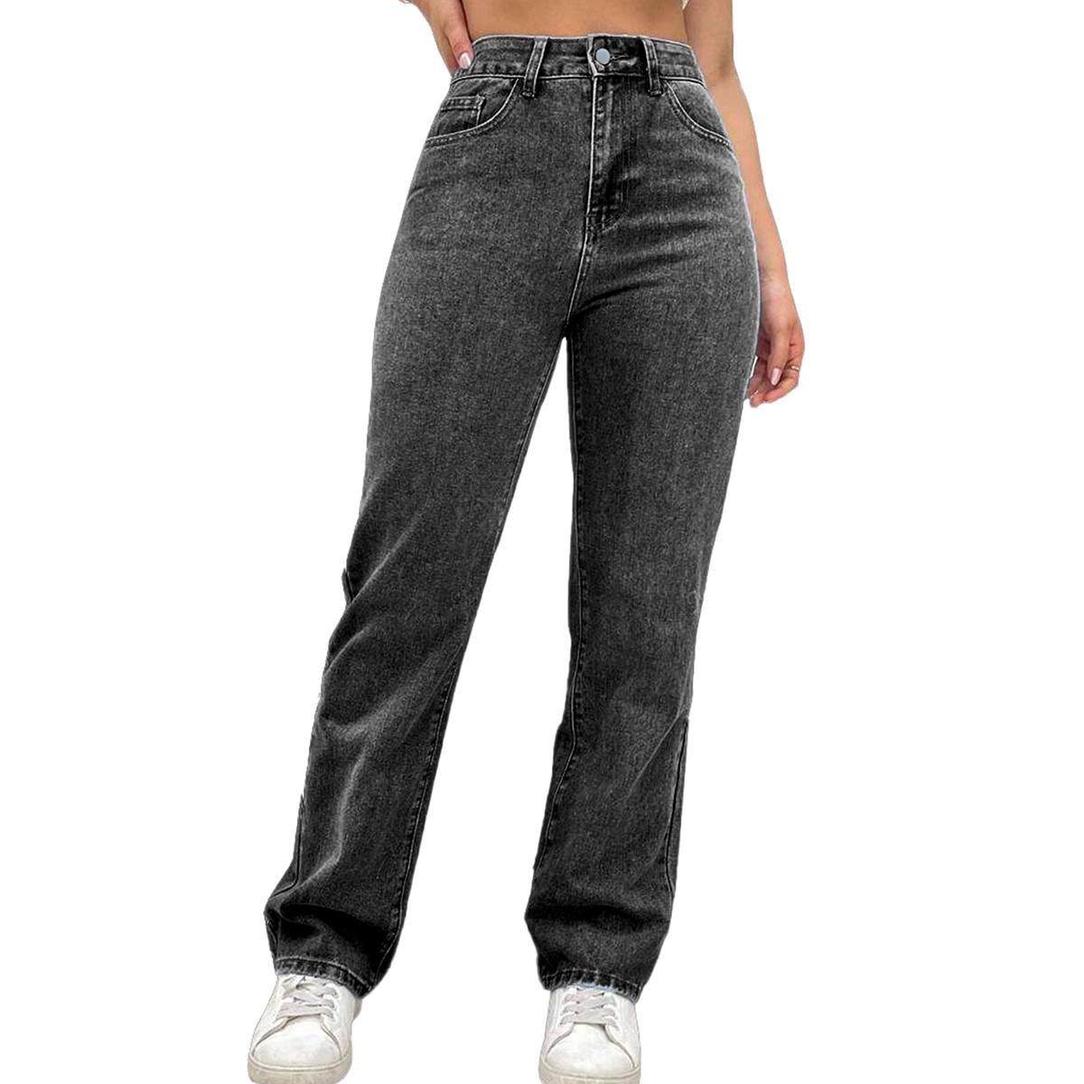 Pantalones rectos casuales TECCULI 2025, populares en Europa y América, combinables con todo, versátiles para primavera/otoño.