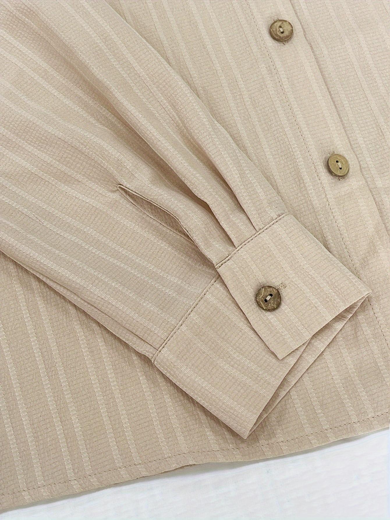 Camisa TECCULI Clasi con botones delanteros sólidos, blusas de manga larga