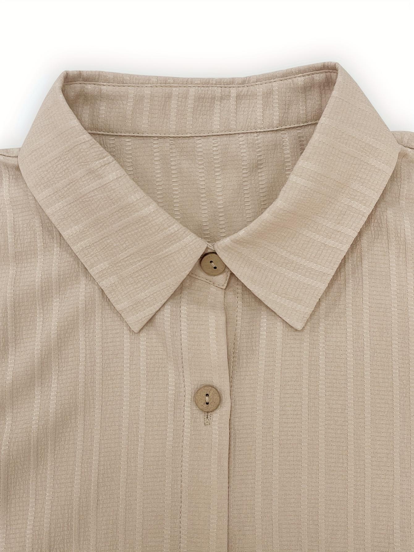 Camisa TECCULI Clasi con botones delanteros sólidos, blusas de manga larga