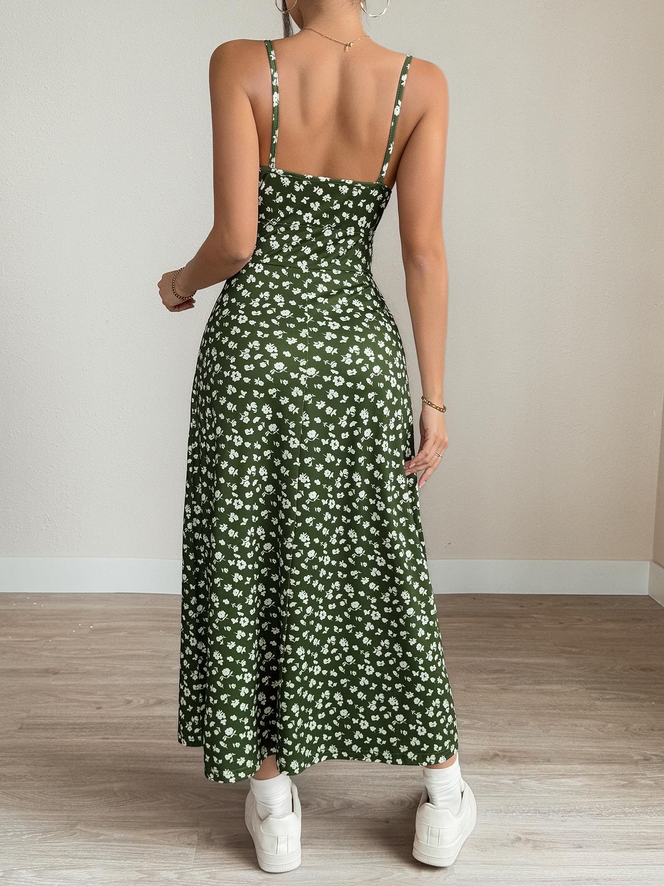 Vestido camisola cruzado sin espalda con estampado floral de TECCULI VCAY