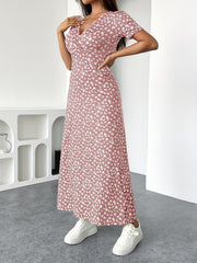 Vestido TECCULI con estampado floral francés y detalle retorcido en la parte delantera, vestidos pastel para mujer
