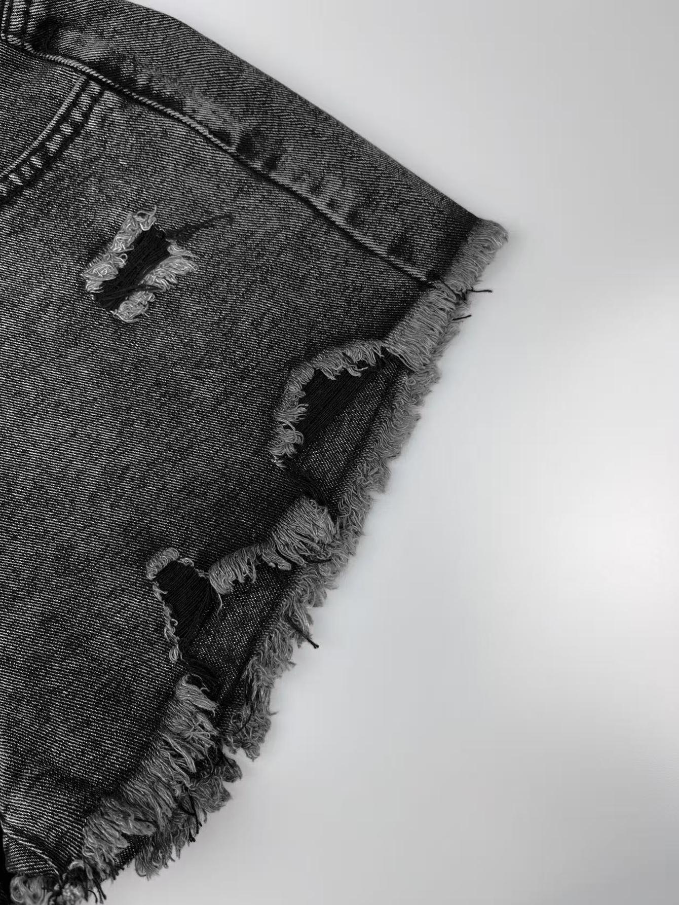 Shorts vaqueros desgastados lavados de talla grande TECCULI ICON